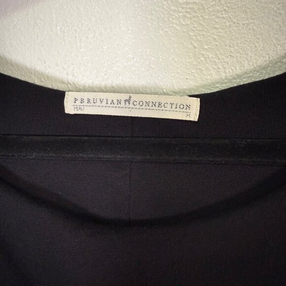 Peruvian Connection Soft Pima Cotton Sleeveless Maxi Dress Medium Black Twist - Picture 3 of 12